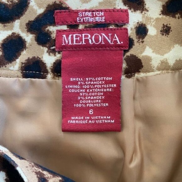 MERONA Animal Leopard Print Fully Lined Slim Pencil Skirt 6 - Picture 11 of 12